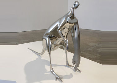 İyi bir fiyat. Sanat Modern Paslanmaz Çelik Heykel Kanguru Hayvan İnsan Kafası Ve Elleri çevrimiçi