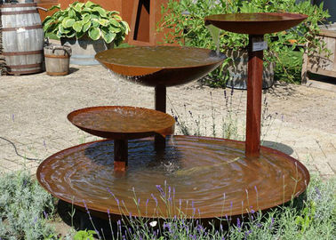 Basamaklı Açık Şelale Corten Çelik Su Özelliği Çeşmesi Bahçe için