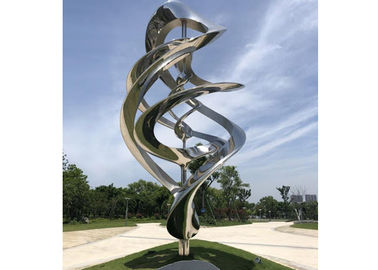 Bahçe için Özel Modern Metal Açık Sanat Heykel Paslanmaz Çelik Ayna Cilalı
