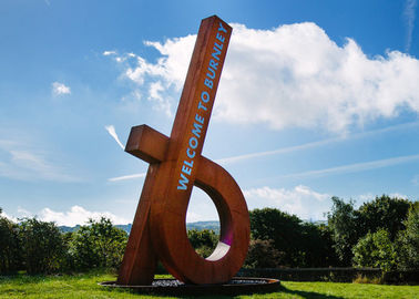 Çağdaş Şehir Dekorasyonu Açık Metal Corten Çelik Heykel