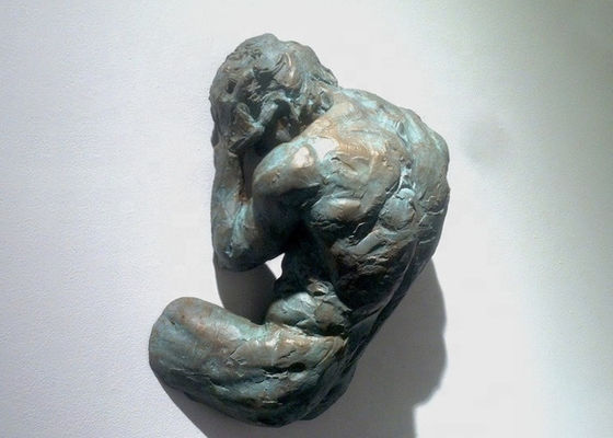 Yaşam Boyutu Duvar Art Decor Patina Döküm Bronz Adam Heykeli