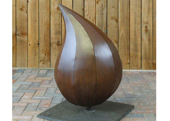 Modern Corten Çelik Dekoratif Su Damlası Heykel Özel Boyut