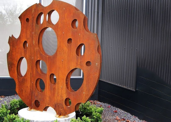 Soyut 200cm Yükseklik Corten Çelik Bahçe Dekor Heykeli