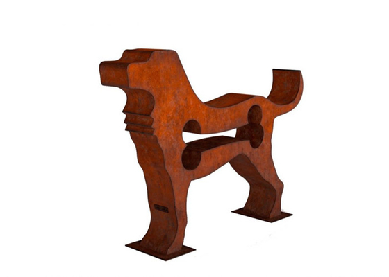 İyi bir fiyat. Bahçe için Rusty 150cm Uzunluk Corten Çelik Köpek Heykeli çevrimiçi